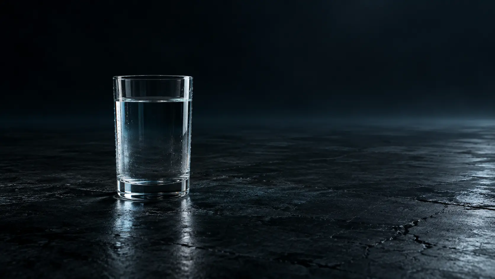 A still glass of water before an event
